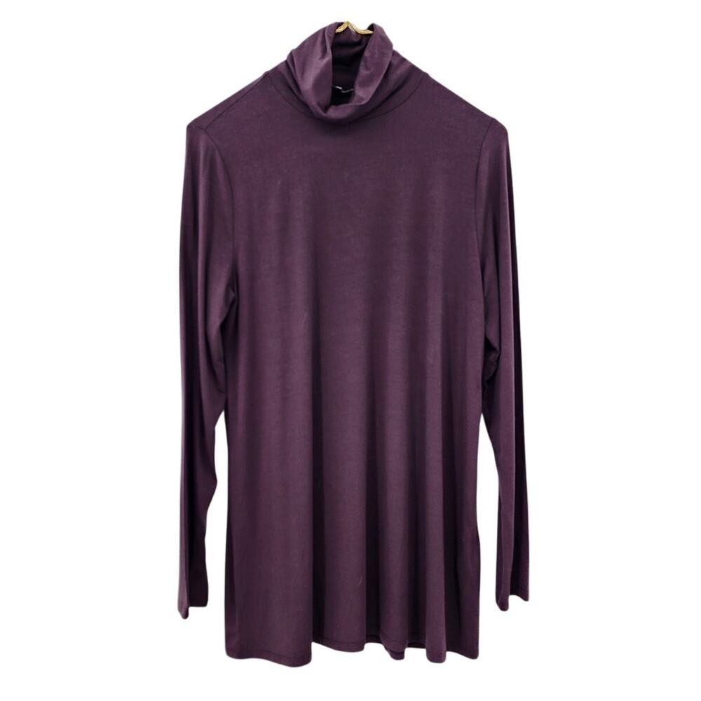 New NWOT Eileen Fisher Tencel Jersey Turtleneck Tunic In Purple Small